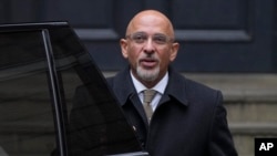 Conservative Party chairman Nadhim Zahawi leaves the Conservative Party head office in Westminster, central London, Jan. 24, 2023. 