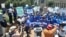 Democratic Alliance protesters at a rally in Johannesburg, South Africa on Jan. 25, 2023. (Kate Bartlett/VOA)