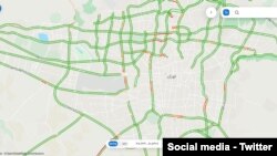 نقشه تهران در اپلیکیشن ایرانی «نشان» از صبح ۲۳ بهمن تهران