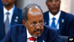 FILE - Somalia's President Hassan Sheikh Mohamud looks on during the U.S.-Africa Leaders Summit 2022, Dec. 13, 2022, in Washington.