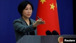 El portavoz del Ministerio de Relaciones Exteriores de China, Mao Ning, asiste a una conferencia de prensa en Beijing, China, el 3 de febrero de 2023.