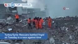 VOA60 World - Rescuers battled frigid air in race against time to find quake survivors
