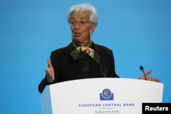 European Central Bank (ECB) President Christine Lagarde speaks to reporters following the Governing Council's monetary policy meeting, in Frankfurt, Germany February 2, 2023. REUTERS/Kai Pfaffenbach