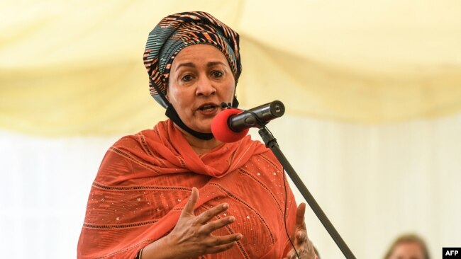 FILE - United Nations Deputy Secretary-General Amina Mohammed speaks in Kenya, March 1, 2022. The international community's best leverage to persuade the Taliban to reverse limits on Afghan women’s rights is the Taliban's desire for international recognition, she said Wednesday.