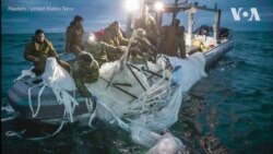 美军公布打捞中国气球残骸照片