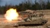 U.S. Army M1A1 Abrams tank fires during NATO enhanced Forward Presence battle group military exercise Crystal Arrow 2021 in Adazi, Latvia March 26, 2021 REUTERS/Ints Kalnins/File Photo