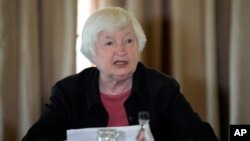 U.S. Treasury Secretary Janet Yellen speaks during a roundtable discussion at Dinokeng Game Reserve in Hammanskraal, north of Pretoria, South Africa, Jan. 25, 2023.