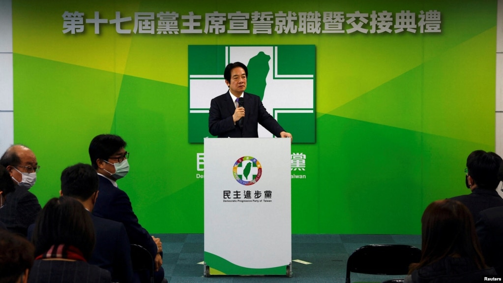 台湾副总统赖清德在台北接任民进党主席。（2023年1月18日）