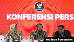 Ketua MK Anwar Usman saat menggelar konferensi pers di Jakarta, Senin (20/1/2023). (Foto: tangkapan layar)