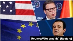 Aljbin Kurti je u Briselu tražio potpise, a Aleksandar Vučić primenu (Foto: Reuters/VOA graphic)