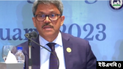 বাংলাদেশের রাজধানী ঢাকার একটি হোটেলে ‘বাংলাদেশ ও ইন্দো-প্যাসিফিক সহযোগিতা: অগ্রাধিকারমূলক সমস্যা এবং উদ্বেগ’- শীর্ষক সংলাপে বাংলাদেশের পররাষ্ট্র প্রতিমন্ত্রী শাহরিয়ার আলম। ২১ জানুয়ারি, ২০২৩। 