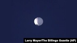 疑似中國高空偵察氣球飛過美國蒙大拿州的比靈斯上空。