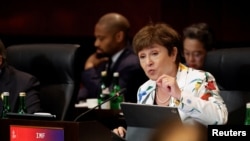 FILE: IMF Managing Director Kristalina Georgieva attends a session during the G20 Leaders' Summit, in Nusa Dua, Bali, Indonesia, November 16, 2022.