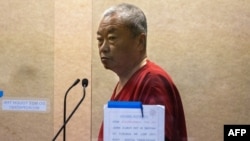 Chunli Zhao, the man who is accused of shooting dead seven people in Half Moon Bay, California, appears at the San Mateo Criminal Court in Redwood City, California, Jan. 25, 2023.
