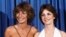 FILE - Cindy Williams, right, and Penny Marshall from the comedy TV series "Laverne & Shirley" appear at the Emmy Awards in Los Angeles on Sept. 9, 1979. Williams died on Jan. 25, 2023, her family said. 