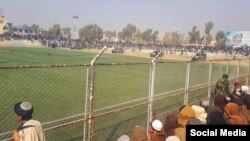 جریان تطبیق حدود شرعی در ستدیوم ورزشی "احمد شاهی" در شهر قندهار