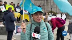 Nyu-York: Markaziy Osiyoliklar Ukrainadagi urushga qarshi namoyishda 