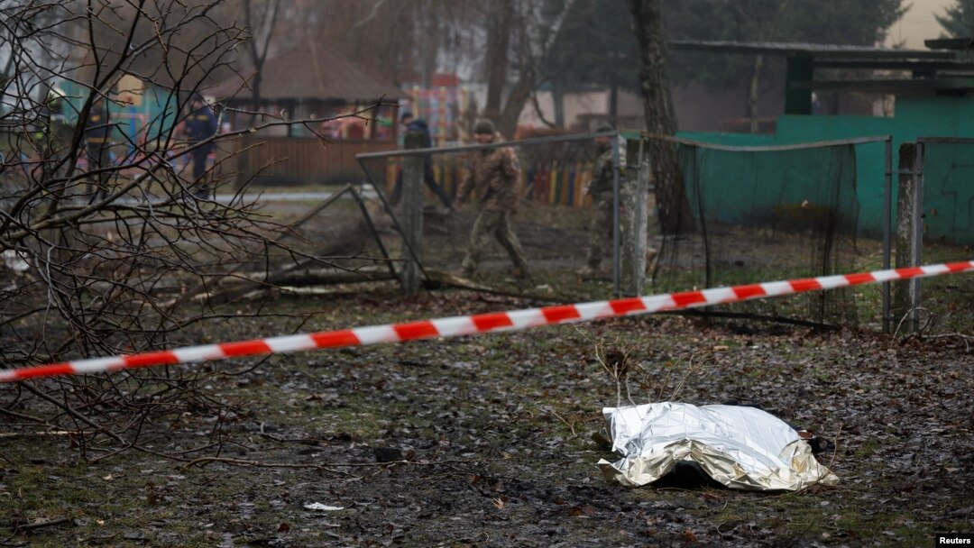 Mesto gde je pao helikopter u gradu Brovari kod Kijeva