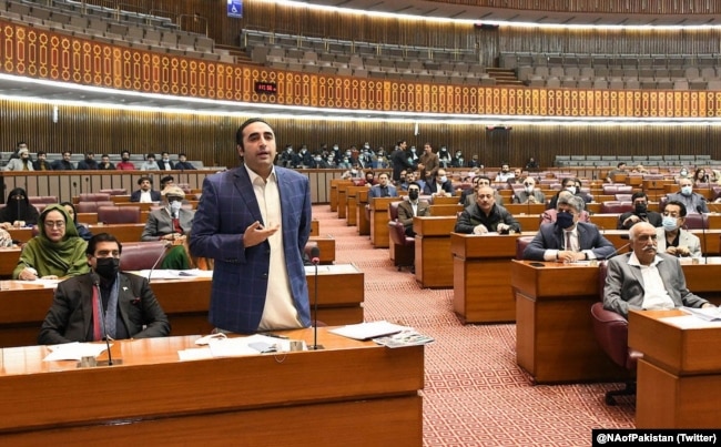 بلاول بھٹو زرداری اسمبلی میں خطاب کررہے ہیں۔