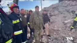 سەردانی وەزیری ناوخۆی ئۆکرانیا بۆ شارۆچکەی بۆرودیانکا دوای کشانەوەی سوپای ڕووسیا