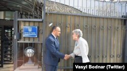 Ukrayna Ankara Büyükelçisi Vasyl Bodnar ve ABD Ticaret Bakanlığı Müsteşarı Marisa Lago. 