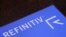 FILE - The Refinitiv logo is seen on a screen in offices in Canary Wharf in London, Aug. 1, 2019.