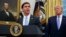 El presidente Trump junto con el Secretario de Defensa Mark Esper durante una ceremonia en la Casa Blanca.