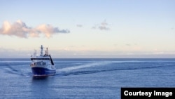 This undated image shows the RV Tangaroa, operated by New Zealand’s National Institute of Water and Atmospheric Research (NIWA). The ship is heading to Tonga to measure the effects of January’s undersea volcano explosion. (Photo Credit: Dave Allen/NIWA)