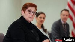 Ngoại trưởng Australia Marise Payne tại trụ sở NATO ở Brussels, Bỉ, ngày 6/4/2022.