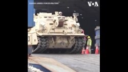 美国装甲旅设备和车辆抵达丹麦