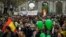Demonstrators take part in the anti-abortion march "Si a la vida" (Yes to life) on March 27, 2022 in Madrid.