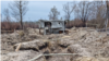 Trenches that Ukraine says Russian troops dug in radioactive soil near the Chernobyl nuclear power plant, damaged in a 1986 disaster, during a five-week occupation in February and March 2022. Photo taken on April 5, 2022. (Courtesy Evgen Kramarenko)