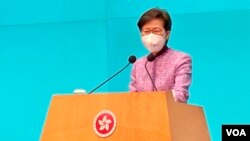 香港特首林鄭月娥表示，不尋求連任是個人決定，認為北京官方毋須回應她的決定。（美國之音/湯惠芸）