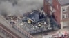 In this screen grab from video provided by WPVI-TV/6ABC, smoke rises from an explosion at the R.M. Palmer Co. plant in West Reading, Pennsylvania, March 24, 2023.
