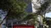 FILE - The corporate logo of the Odebrecht SA construction conglomerate is seen at its headquarters in Sao Paulo, Brazil, July 29, 2019.