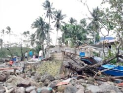General view of storm debris in Biliran, Philippines, Dec. 26, 2019, in this picture obtained from social media. (Vermalyn Maloloy-on Navarrete/Reuters)