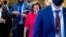 House Speaker Nancy Pelosi of California arrives for a House Democratic caucus meeting on Capitol Hill in Washington, Sept. 28, 2021. 