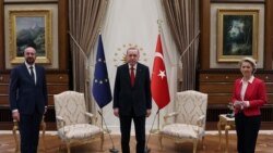 Turkish President Erdogan meets with European Council President Michel and European Commission President von der Leyen in Ankara