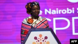 Direktur Eksekutif Dana Kependudukan Perserikatan Bangsa-Bangsa (UNFPA) Natalia Kanem berbicara pada penutupan KTT Nairobi tentang Konferensi Internasional tentang Kependudukan dan Pembangunan (ICPD25), di Nairobi, pada 14 November 2019. (Foto: AFP)