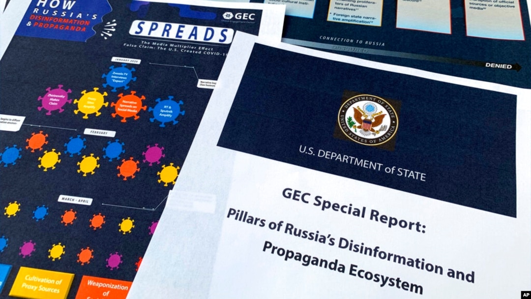 Arhiva - Stranice izveštaja State Departmentovog Centra za globalne posove, objavljenog 5. avgusta 2020.
