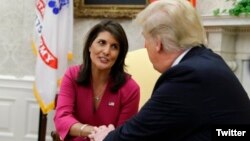 La embajadora de EE.UU. ante la ONU, Nikki Haley, anunció el martes 9 de octubre de 2018 que dejará su cargo a fin de año.