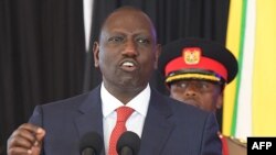 FILE - Kenya's President William Ruto gestures as he speaks at the State House in Nairobi, Oct. 27, 2022. 