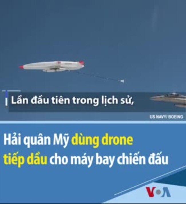 Hải quân Mỹ dùng drone tiếp dầu cho máy bay chiến đấu 
