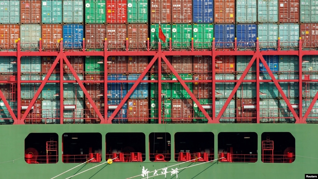 中国大量货柜抵达美国洛杉矶港(路透社资料照)