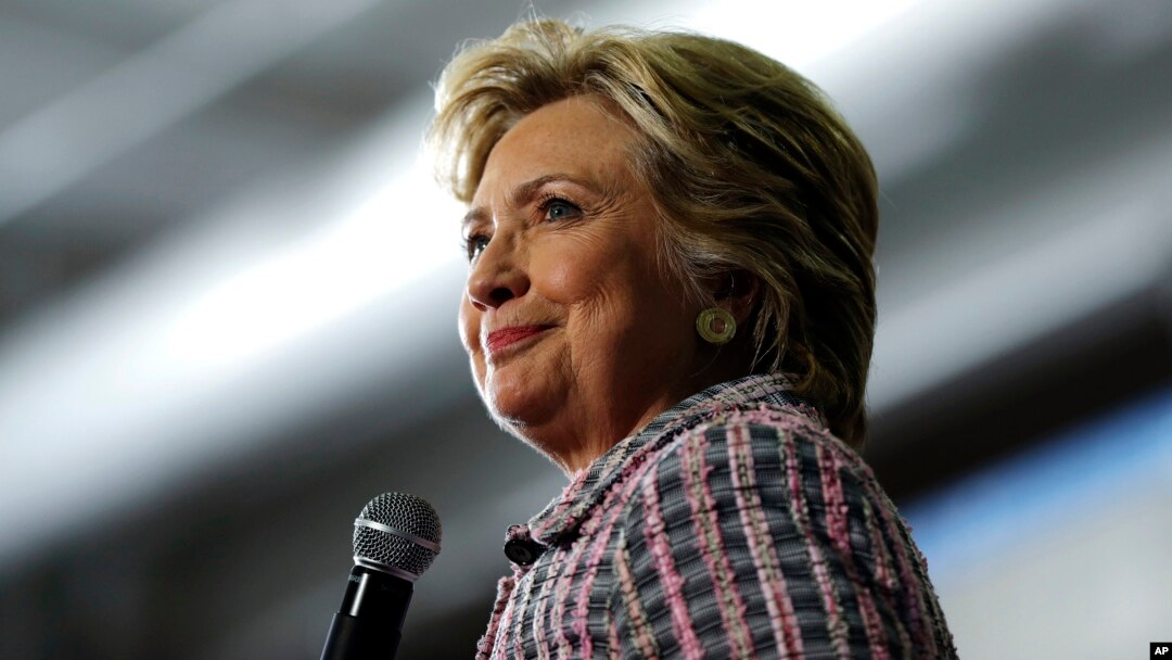 Democratic presidential candidate Hillary Clinton surveys the crowd during a campaign stop in Coral Springs, Florida, Sept. 30, 2016.