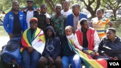 Some of the protesters camping at Africa Unity Square in Harare.
