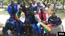Some of the protesters camping at Africa Unity Square in Harare.