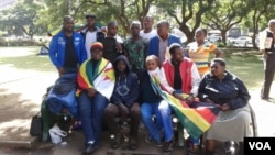 FILE - Some of the protesters camping at Africa Unity Square in Harare.