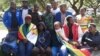 Some of the protesters camping at Africa Unity Square in Harare.