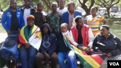 Some of the protesters camping at Africa Unity Square in Harare.